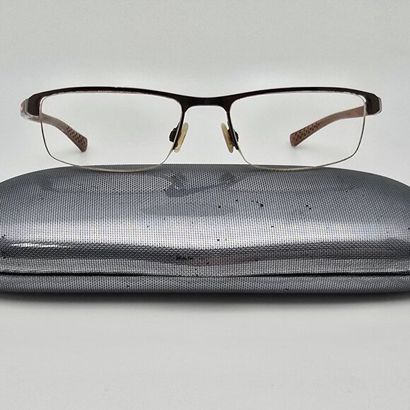 Nike 8095 065 Satin Brown Crystal Brown Eyeglasses Frame w/ Case 52-17-140 - Picture 1 of 15